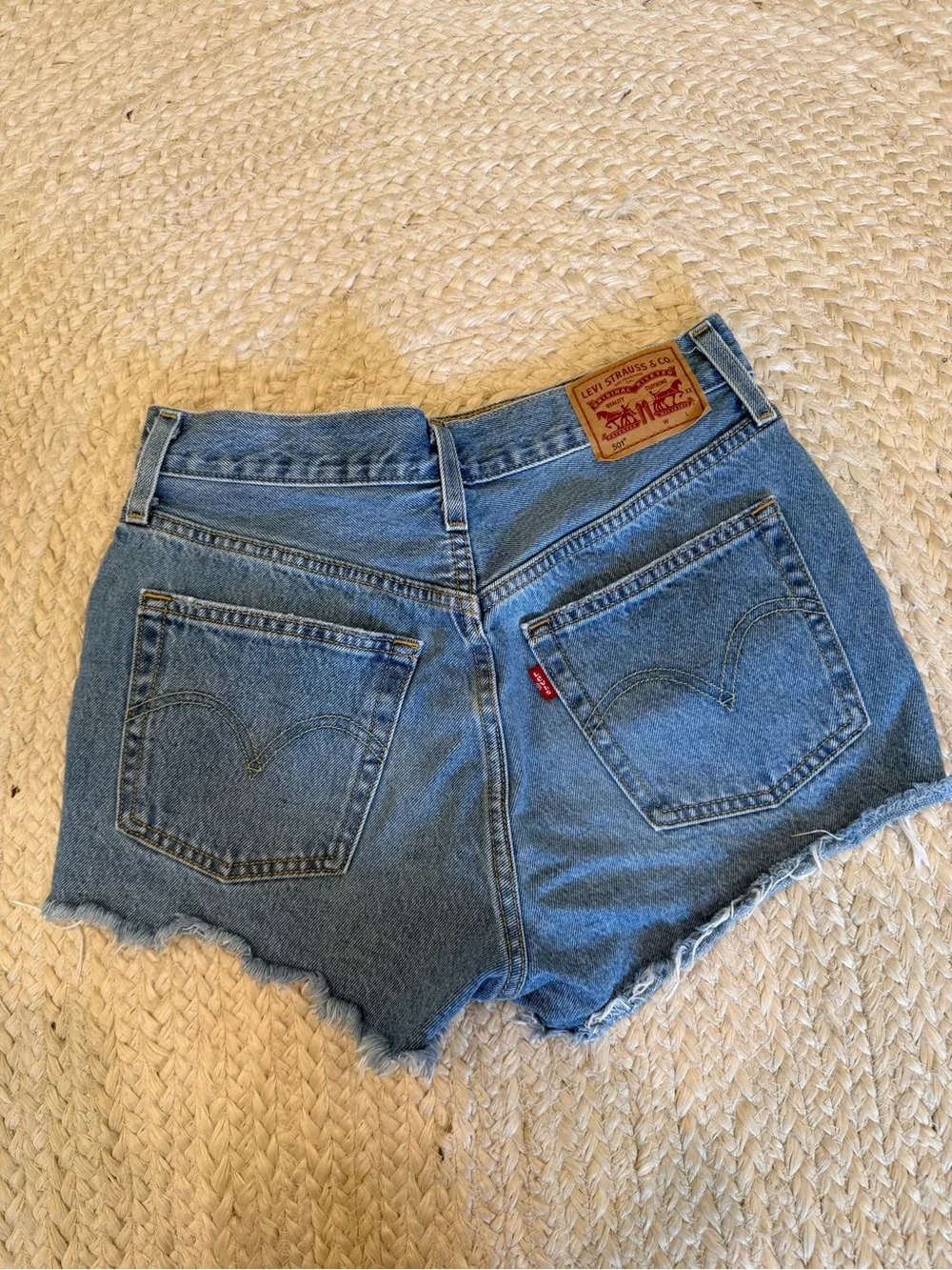 Levi's Distressed Blue Denim Cutoff Shorts